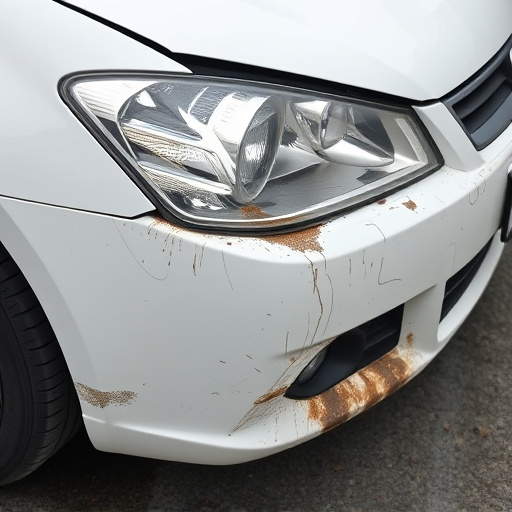 damaged car bumper