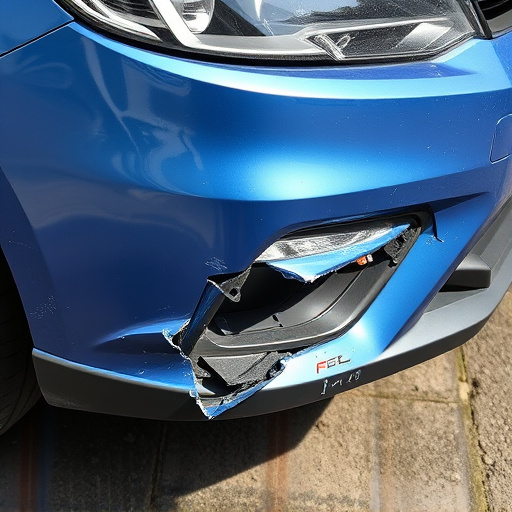 damaged car bumper
