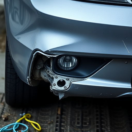 damaged car bumper