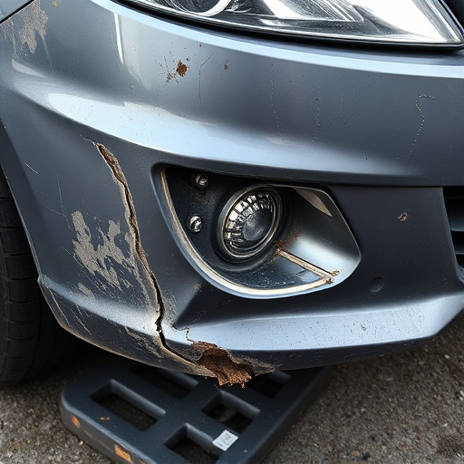 damaged car bumper
