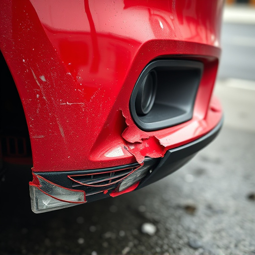 damaged car bumper