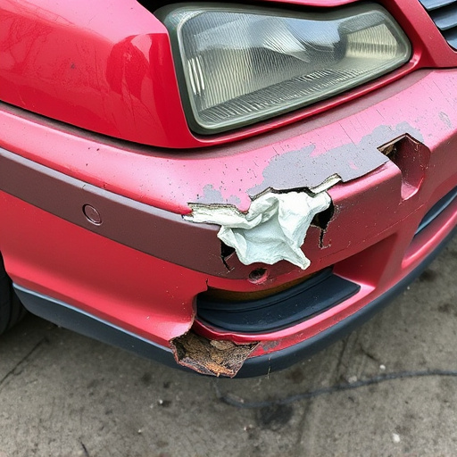 damaged car bumper