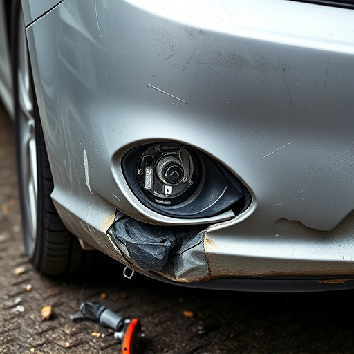 damaged car bumper