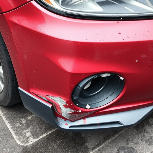 damaged car bumper