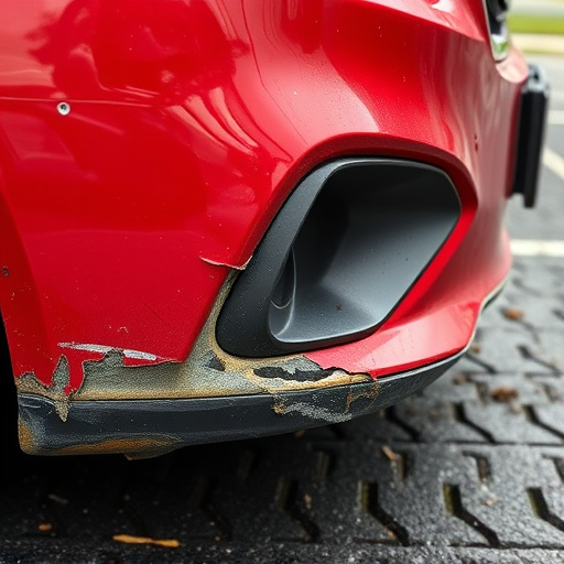 damaged car bumper