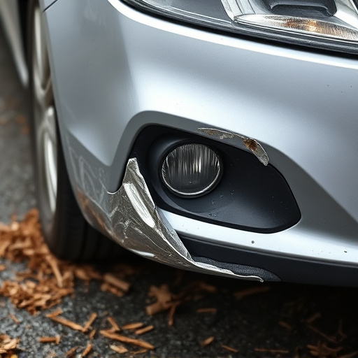 damaged car bumper