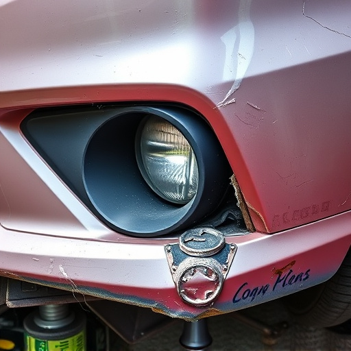 damaged car bumper