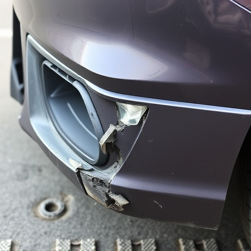 damaged car bumper