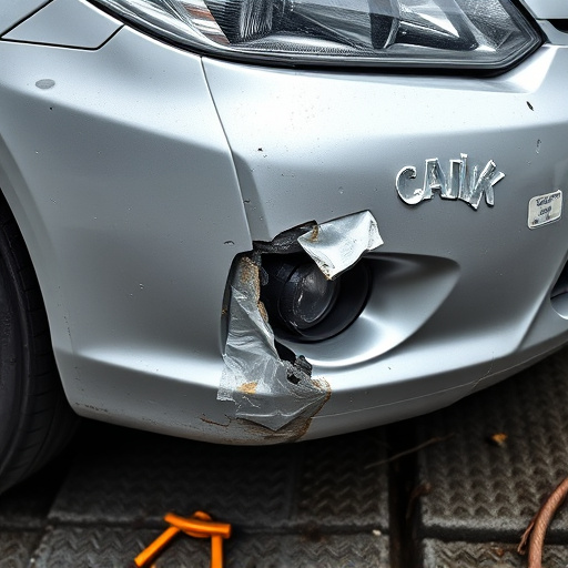 damaged car bumper