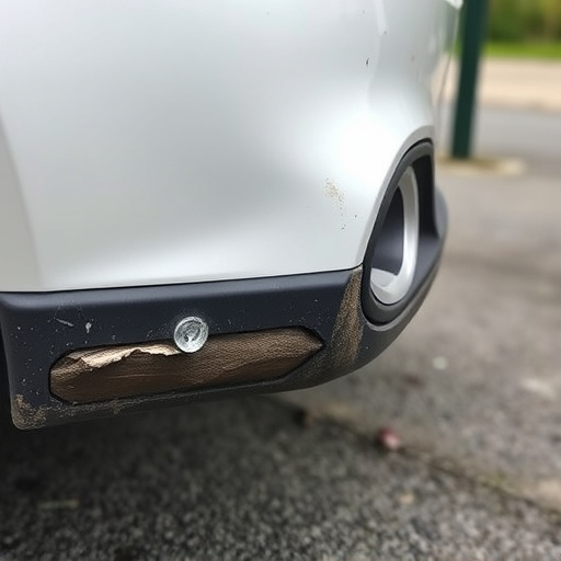 damaged car bumper