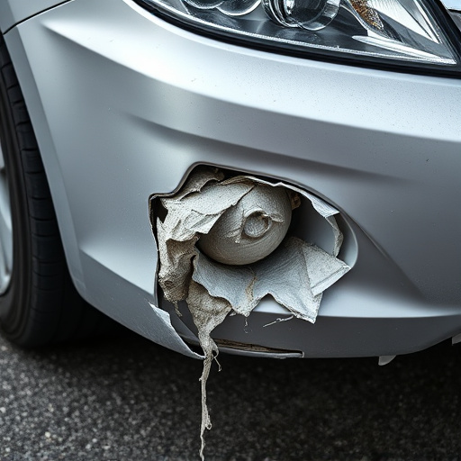 damaged car bumper
