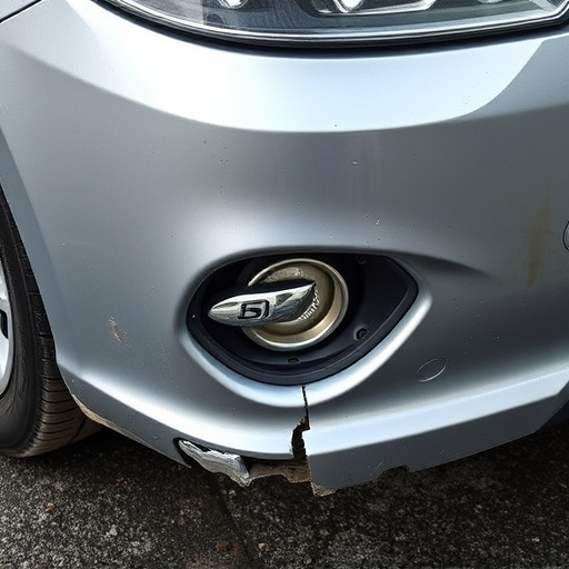 damaged car bumper