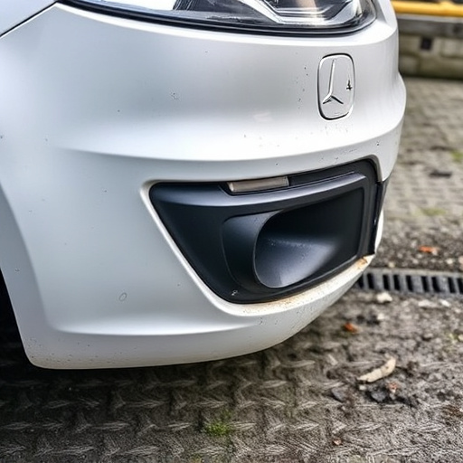damaged car bumper