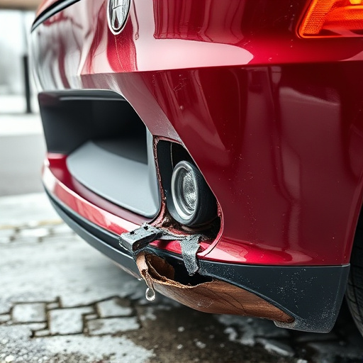 damaged car bumper