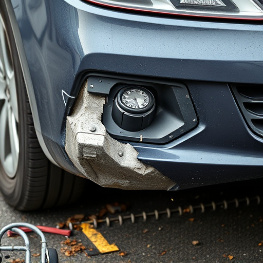 damaged car bumper