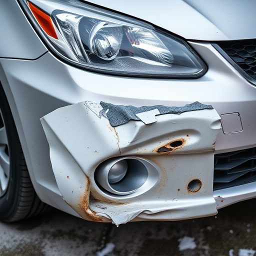 damaged car bumper