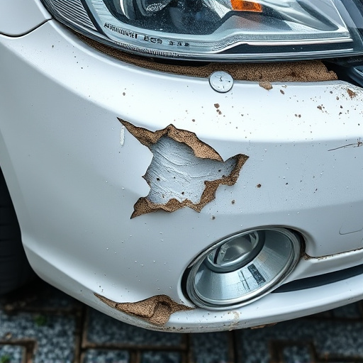 damaged car bumper
