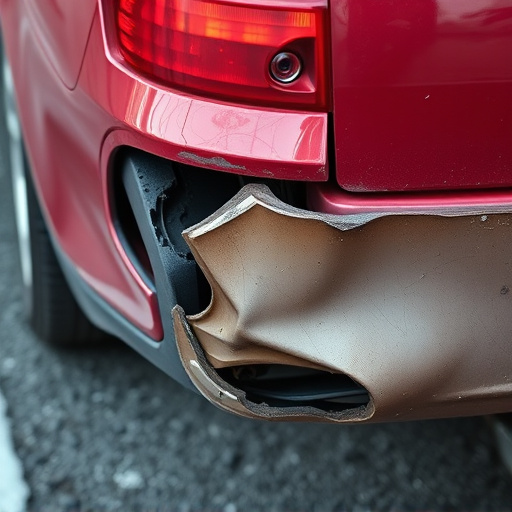 damaged car bumper