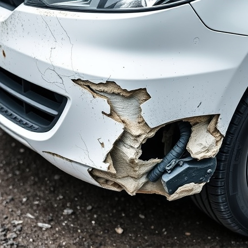 damaged car bumper