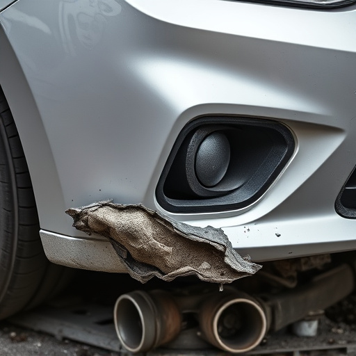 damaged car bumper