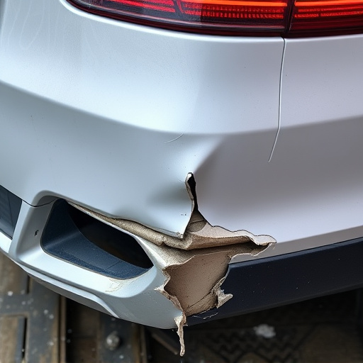 damaged car bumper