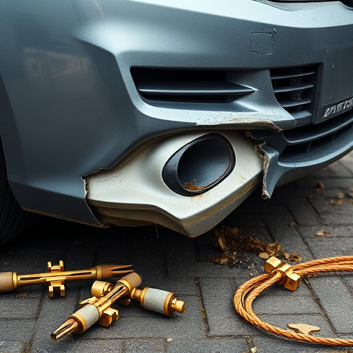 damaged car bumper