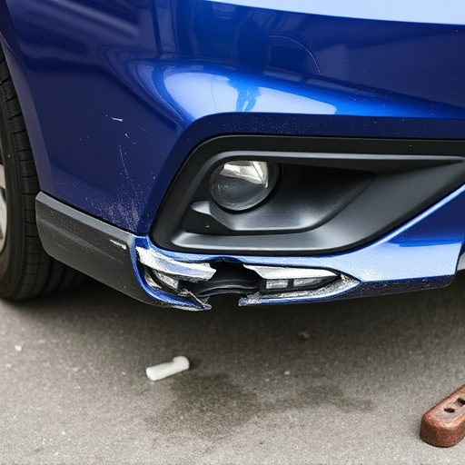 damaged car bumper
