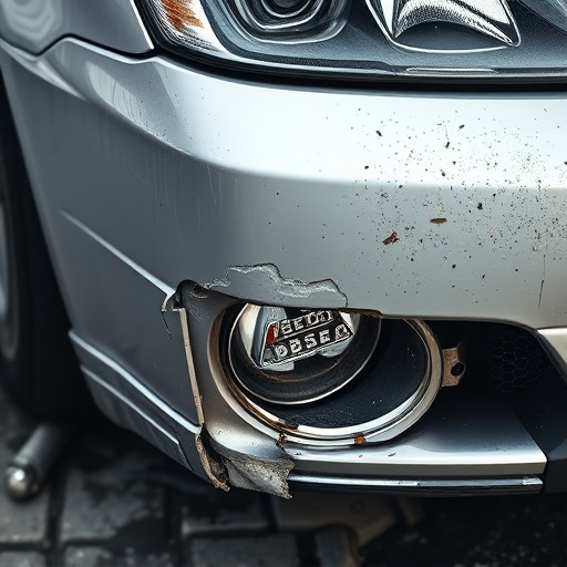 damaged car bumper
