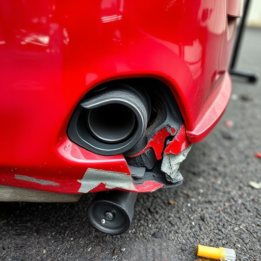 damaged car bumper