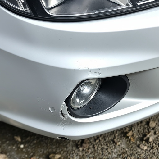 damaged car bumper