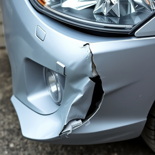 damaged car bumper