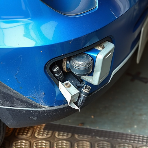 damaged car bumper