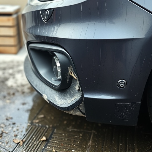 damaged car bumper