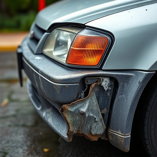 damaged car bumper