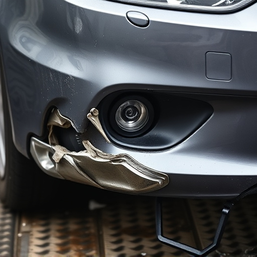 damaged car bumper