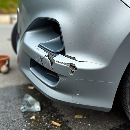 damaged car bumper