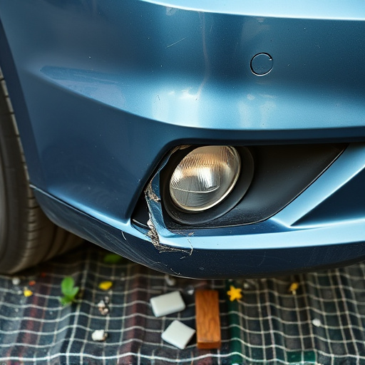 damaged car bumper