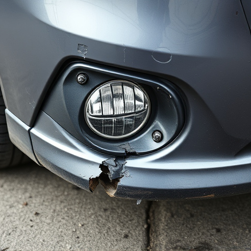 damaged car bumper