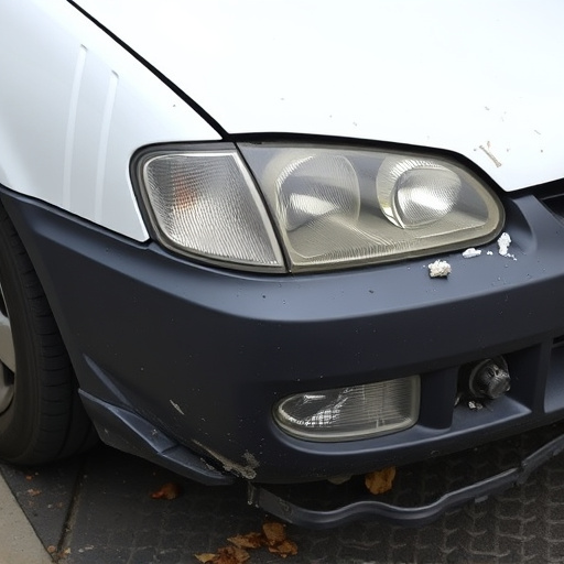 damaged car bumper