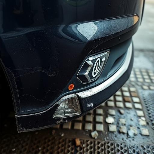 damaged car bumper