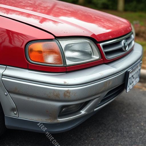 damaged car bumper