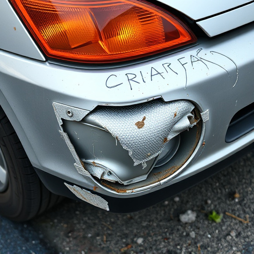 damaged car bumper