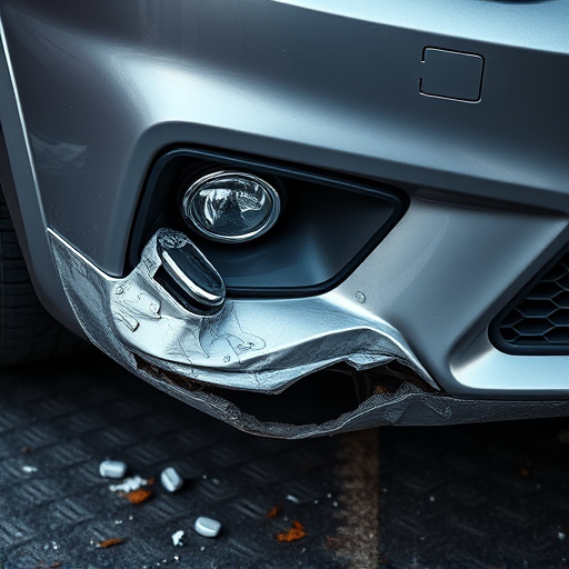 damaged car bumper