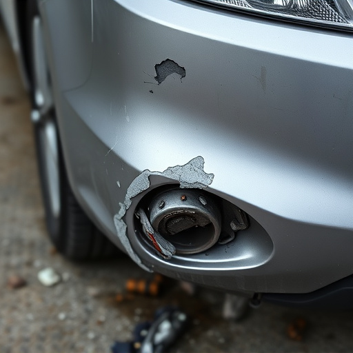 damaged car bumper