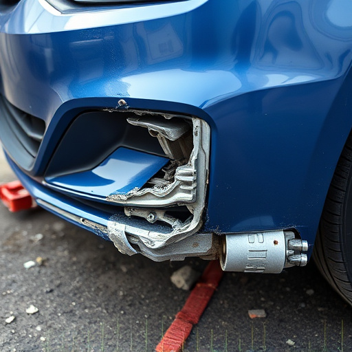 damaged car bumper