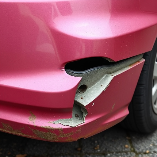 damaged car bumper