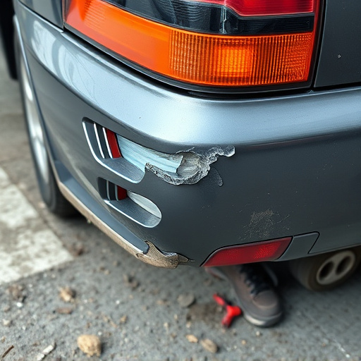 damaged car bumper