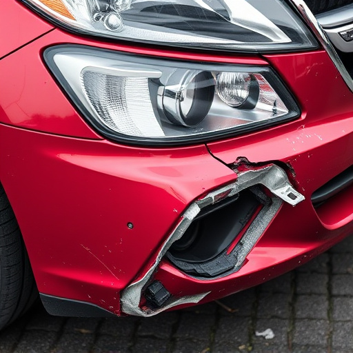 damaged car bumper