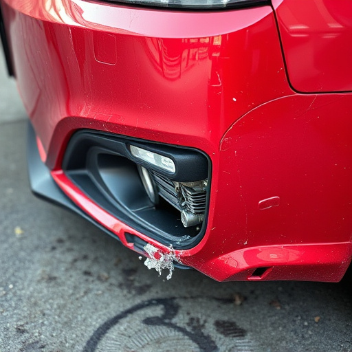 damaged car bumper