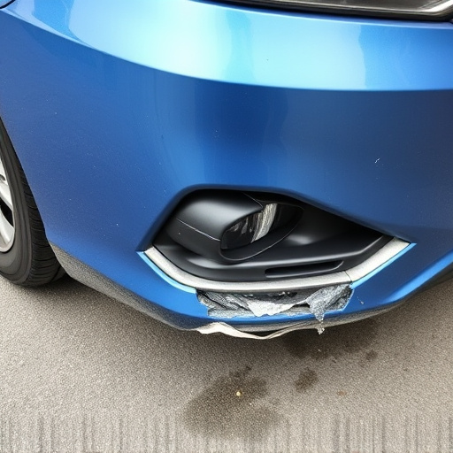 damaged car bumper